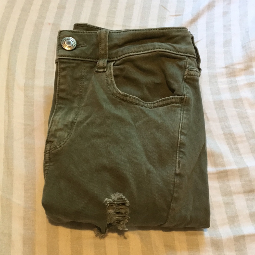 Green american eagle jeans